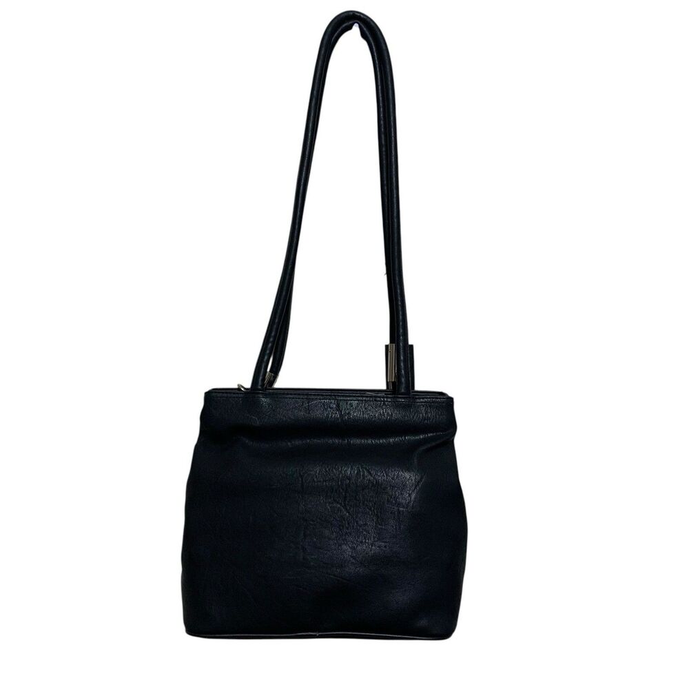 Gianni Shoulder Handbag Black Multi-Pockets Faux Leather NEW Size Medium - Picture 4 of 13
